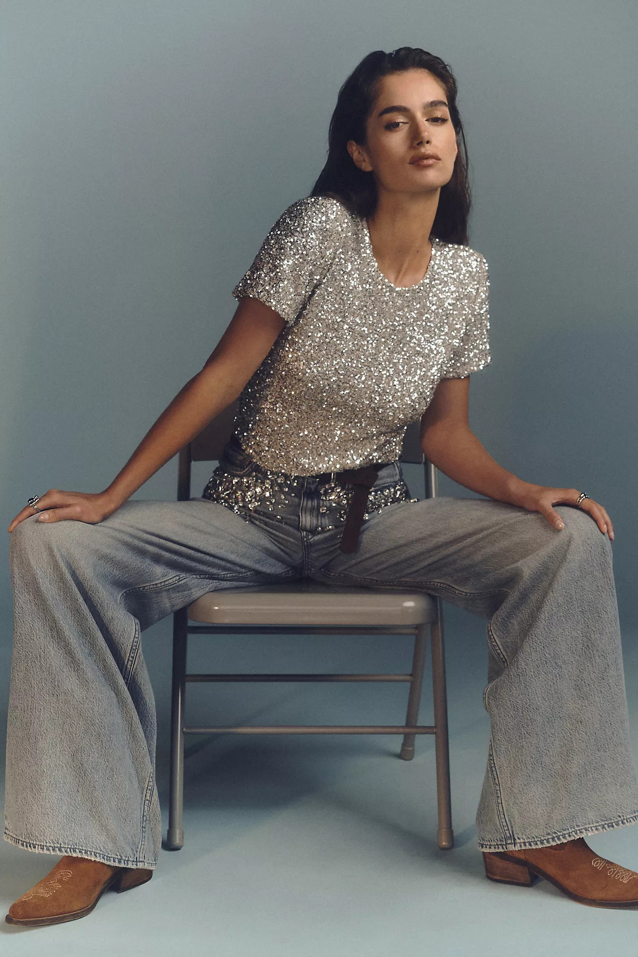 rag & bone Featherweight Sofie High-Rise Wide-Leg Embellished Jeans | Anthropologie (US)