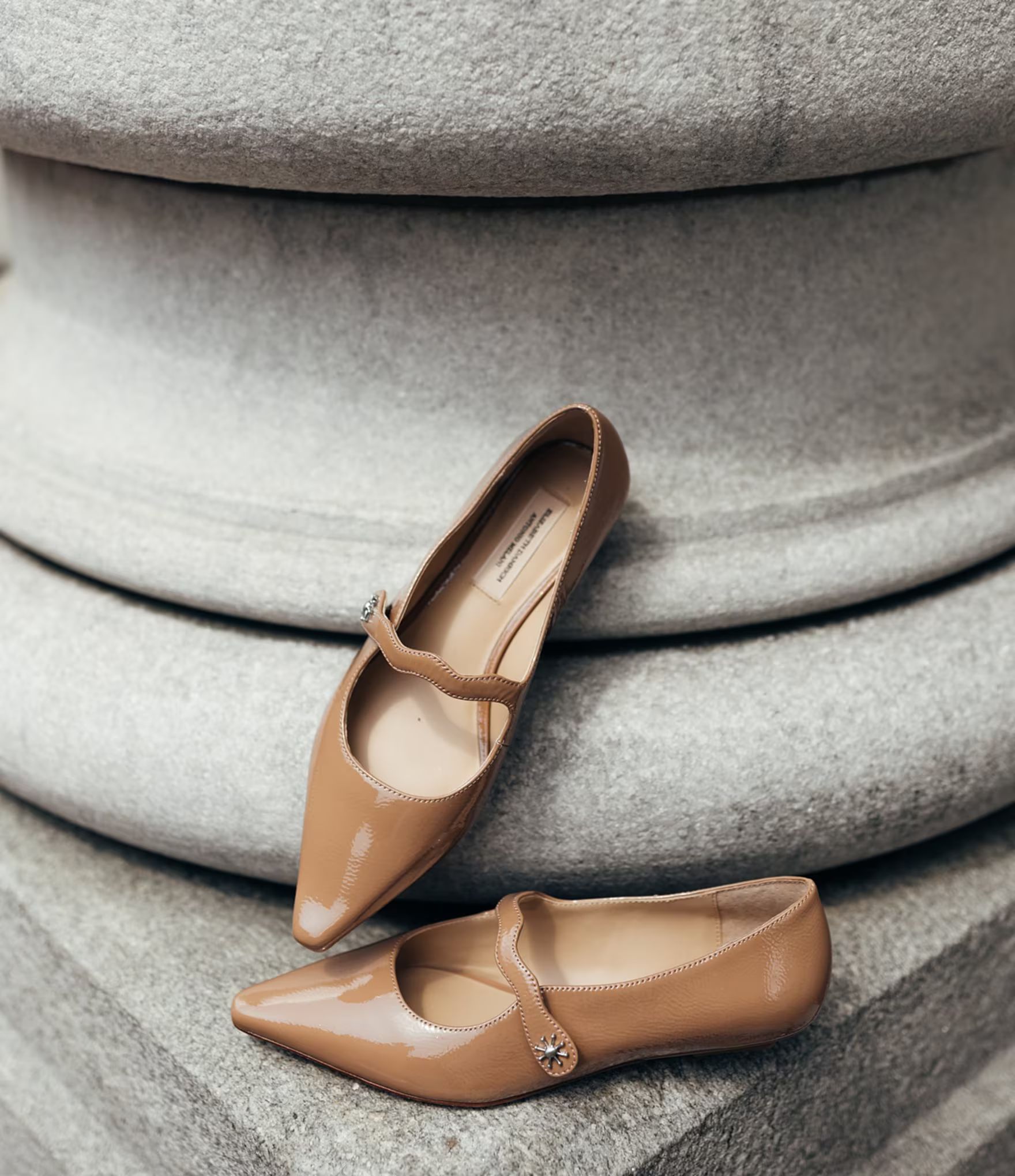 x Elizabeth Damrich Livi Pointed Toe Patent Leather Mary Jane Dress Flats | Dillard's
