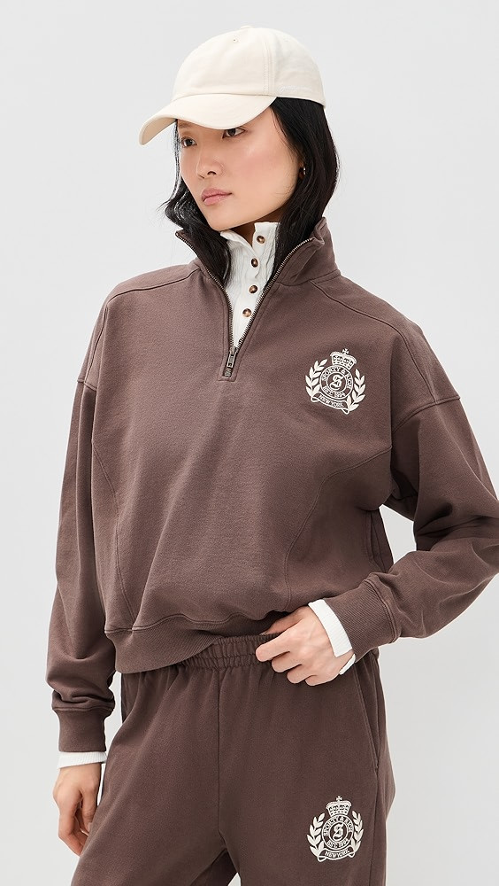 NY Crest Embroidered Quarter Zip Sweatshirt | Shopbop