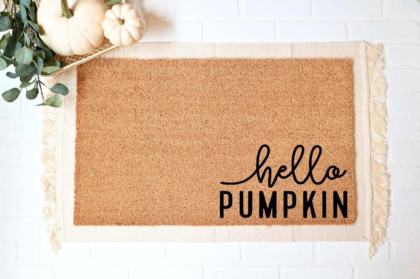 Hello Pumpkin Doormat Fall Welcome Mat Fall Decor Funny | Etsy | Etsy (US)