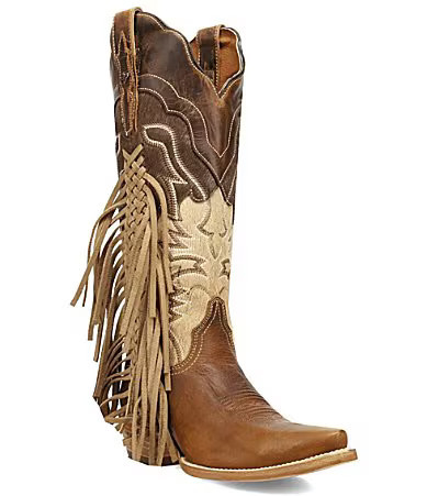 Dan Post Women's Dayla Leather Side Fringe Tall Western Boots - 6 | Dillard's