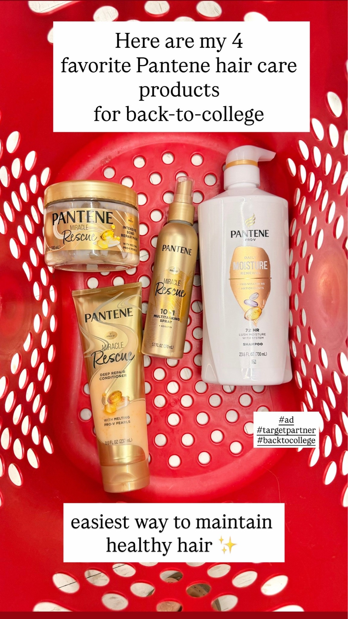 #ad My best friend’s daughter is heading back to college, so Victoria and I wanted to surprise her with a hair care routine that she can use while she’s away! She loves watching our hair videos, so I thought this would be a cool and useful “care package” for her to have! We did a Target run and bought her some of our favorite Pantene hair products. I love that you can get luxury looking hair without luxury prices! Pantene has been a brand I’ve used since I was in college, so I’m excited to share the hair love with her! #targetpartner #backtocollege @pantene @Target
