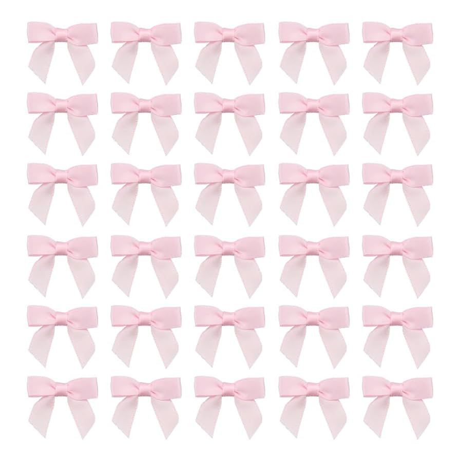 7Rainbows 50pcs Boutique 1.5" Pink Satin Ribbon Mini Bows for Craft Sewing Scrapbooking Wedding a... | Amazon (US)