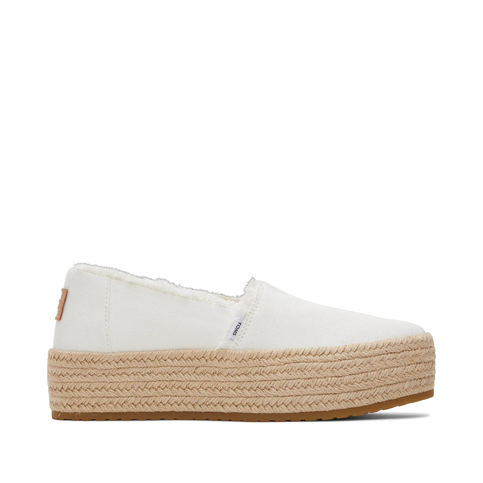 Womens Valencia White Canvas Platform Espadrille | Toms EMEA
