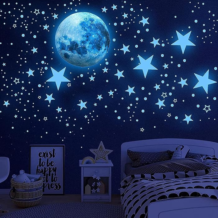 1138Pcs Glow in The Dark Stars, Glow in The Dark Moon for Ceiling Planets Space Wall Stickers Sol... | Amazon (CA)