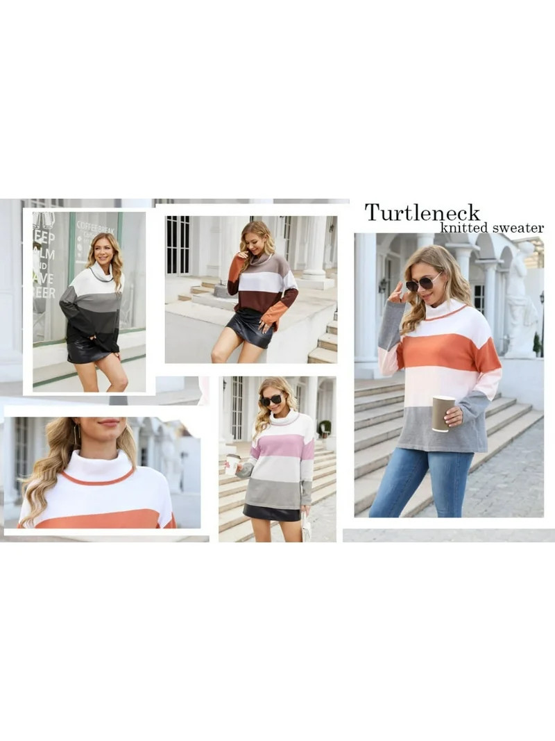 Asklazy Women's Turtleneck Sweater Long Sleeve Cozy Warm Casual Lightweight Soft Pullover Jumper ... | Walmart (US)