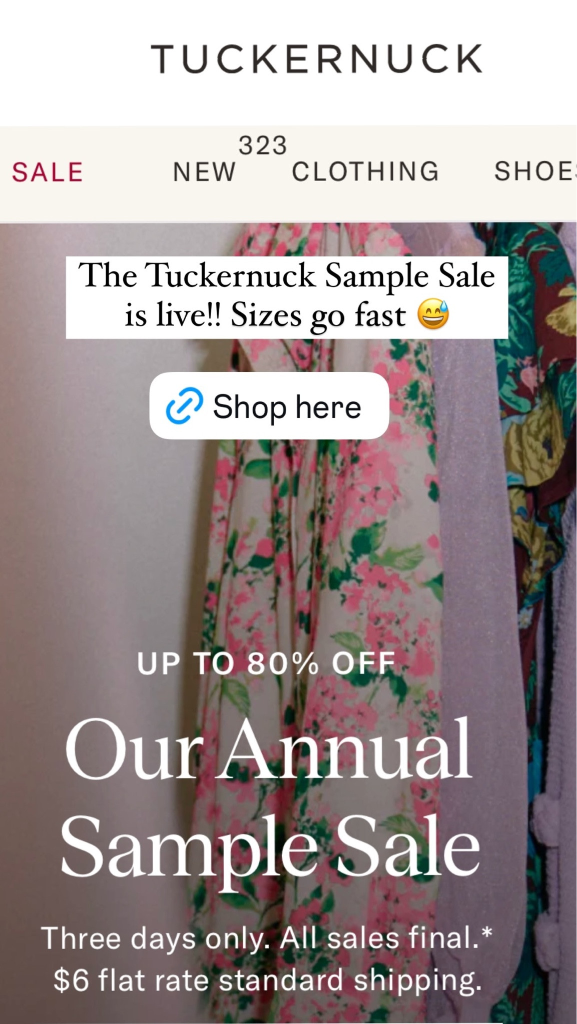 The Tuckernuck Sample Sale is live!! Sizes go fast 😅
