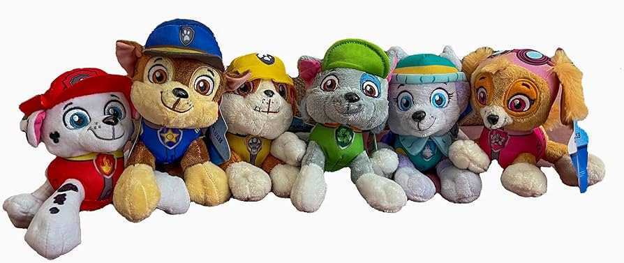 PAW Patrol 6" Plush Toy SET of 6 Characters Marshall Skye Everest Rocky Rubble Chase | Amazon (US)