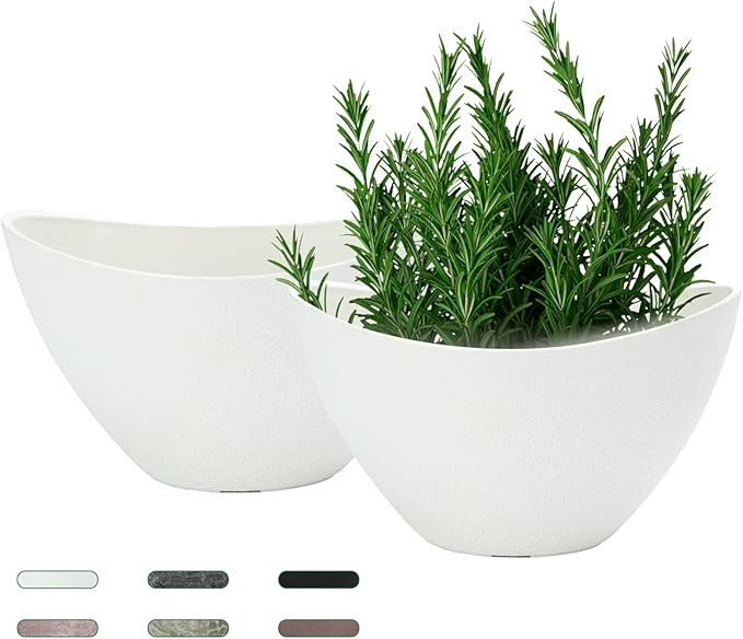 LaDoVita Plant Pots with Drainage Holes, 12 Inch Large Planters for Indoor Plants, Plastic Flower... | Amazon (US)