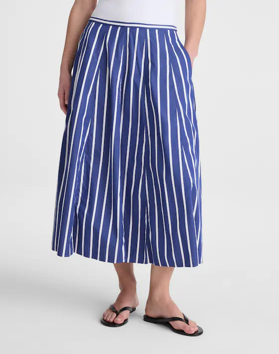 A-Line Midi Skirt in Poplin | Madewell