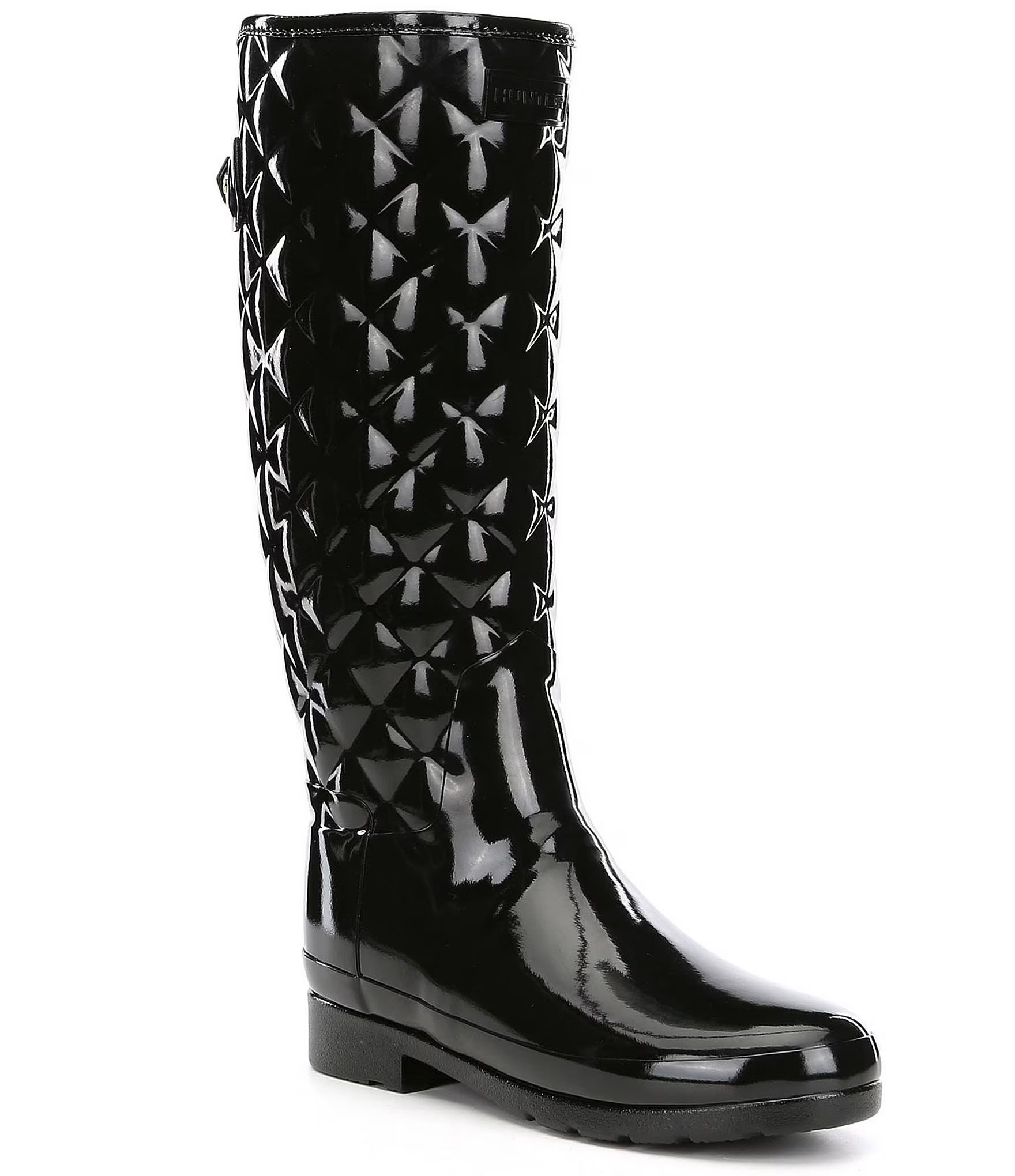 Hunter Tall Refined Narrow Calf Quilted Gloss Rain Boots | Dillard's | Dillard's