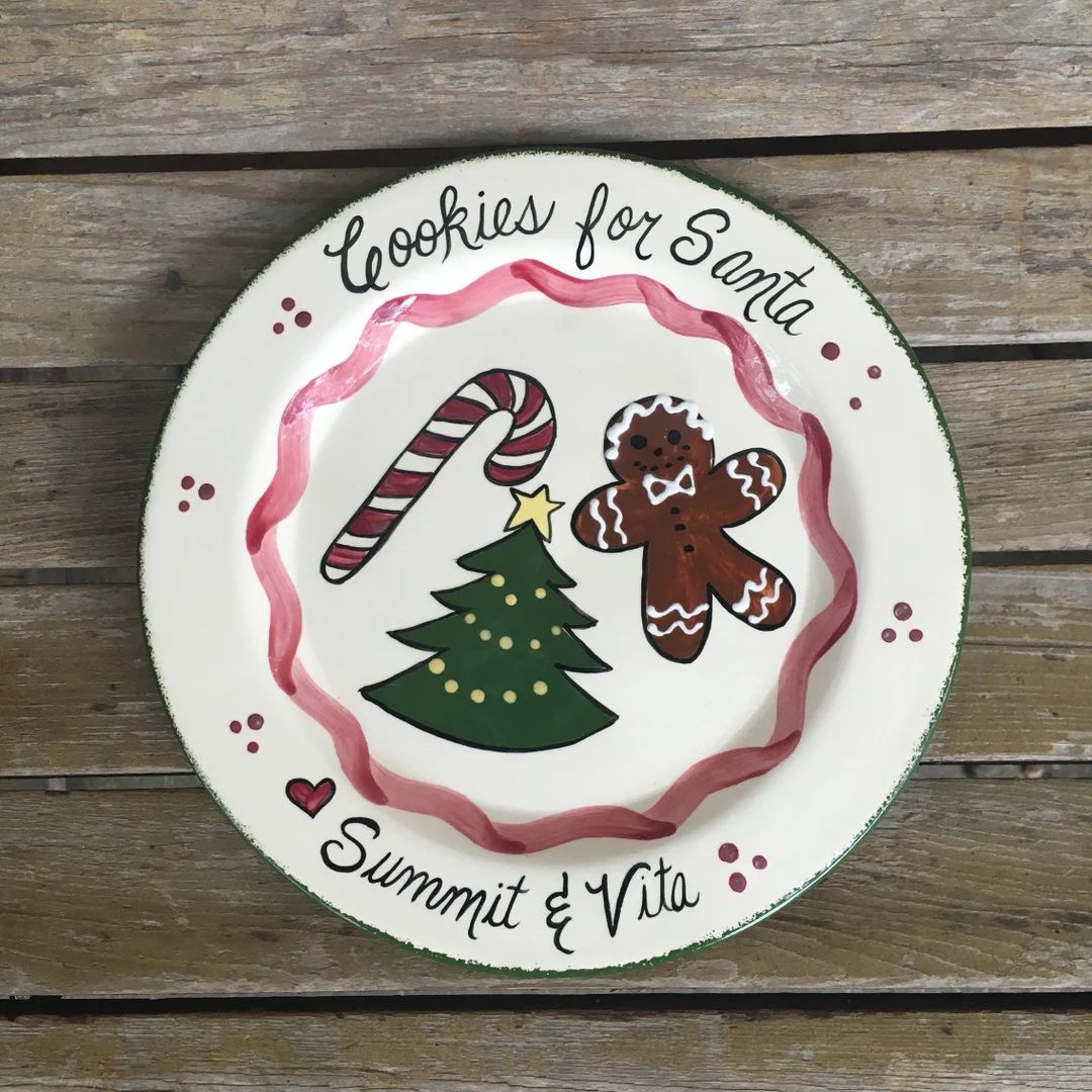 Cookies for Santa Ceramic Plate Personalized Plate - Etsy | Etsy (US)