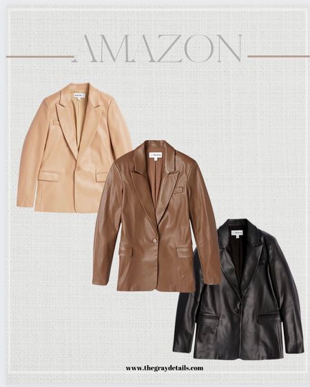 Amazon leather blazer 

#LTKstyletip #LTKunder100 #LTKsalealert