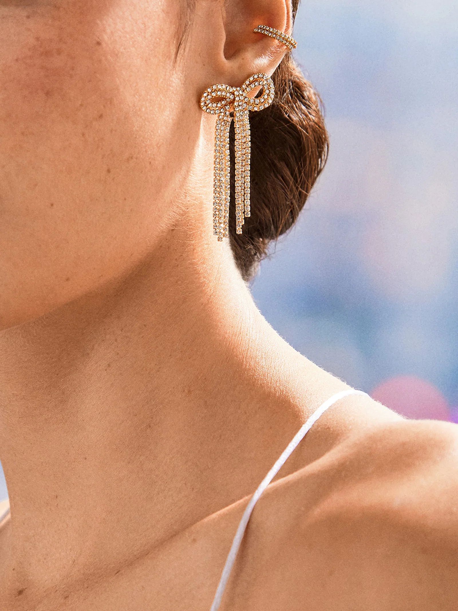 Nicci Earrings - Clear/Gold | BaubleBar (US)