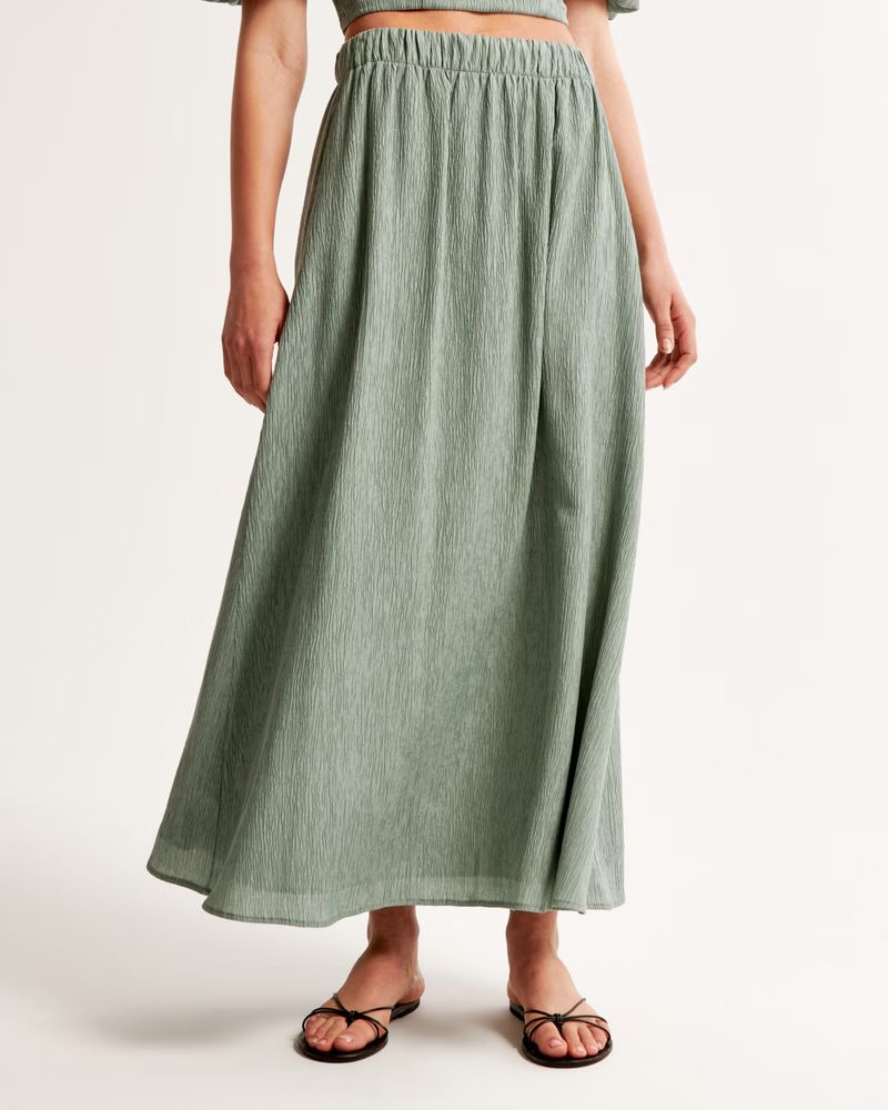 Women's Crinkle Flowy Maxi Skirt | Women's Bottoms | Abercrombie.com | Abercrombie & Fitch (US)