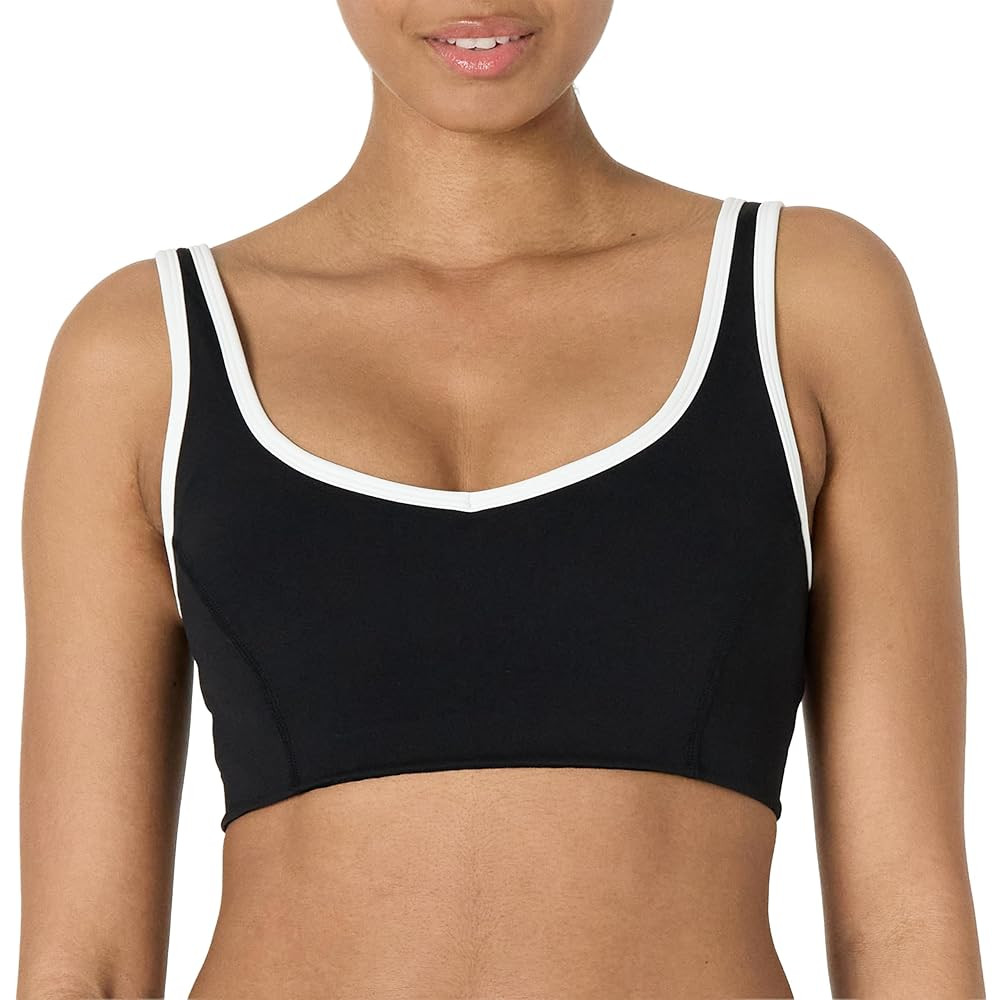Amazon Essentials Women's Active FormFlex Buttery Soft Light Support V-Neck Sports Bra with Contr... | Amazon (US)