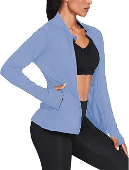 PINSPARK Women's Track Jackets Breathable Running Jacket Zip Up Sportswear Slim Fit Workout Tops | Amazon (US)