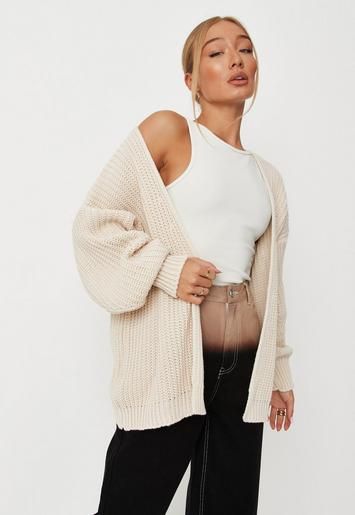 Missguided - Petite Cream Batwing Knit Cardigan | Missguided (UK & IE)