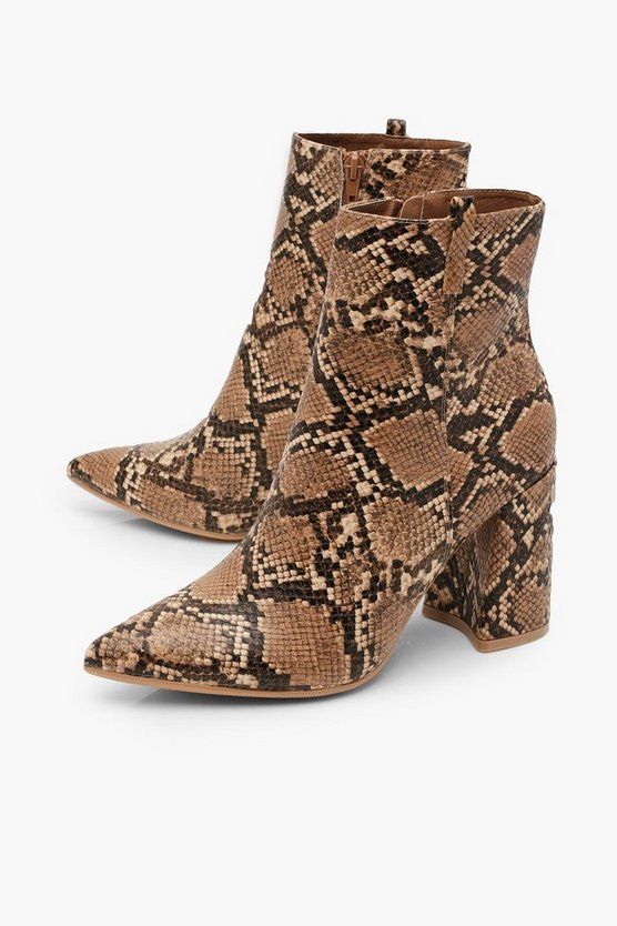 Snake Pointed Shoe Boots | Boohoo.com (US & CA)