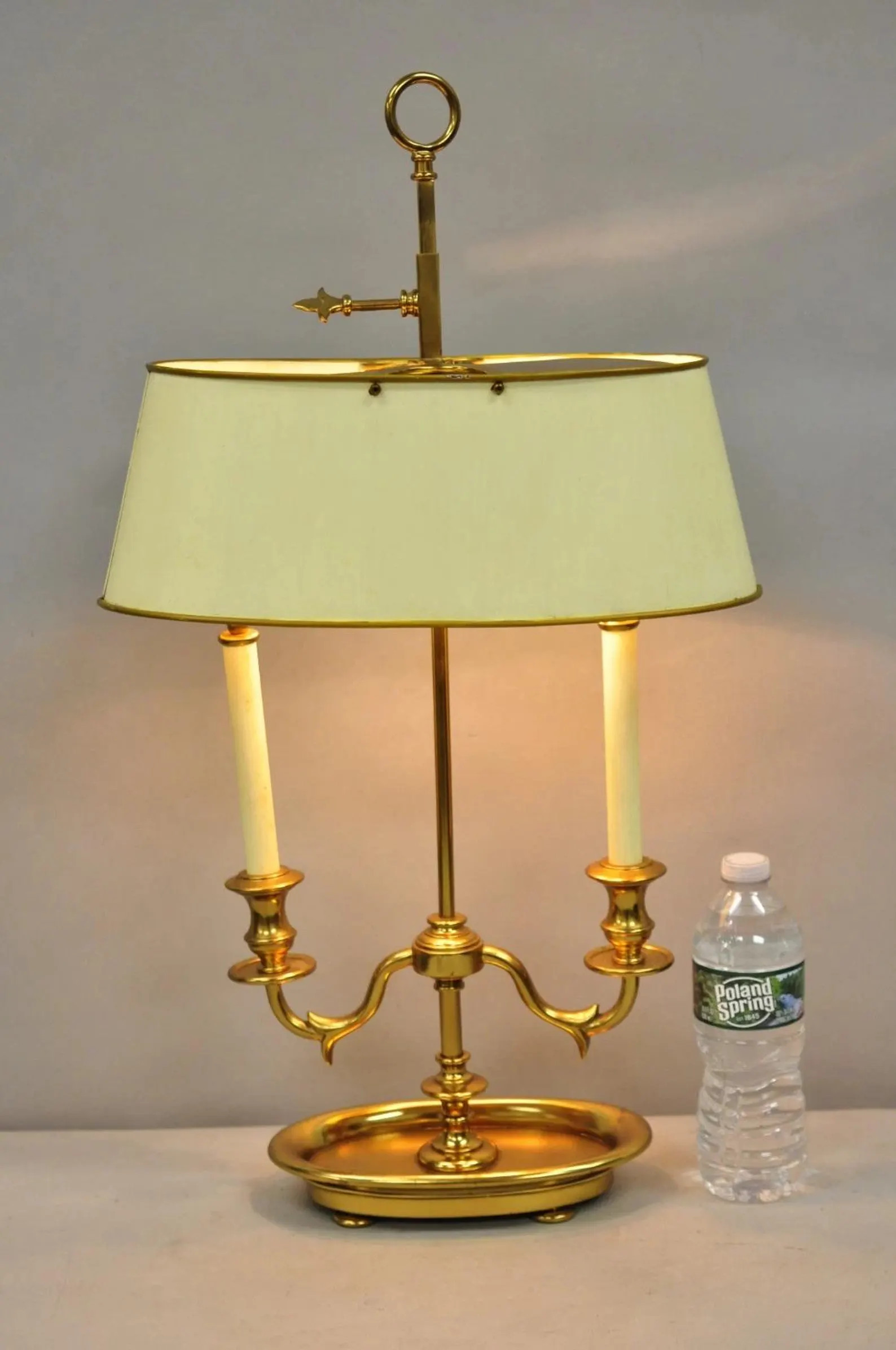 Vintage French Empire Brass Tole Metal Candlestick Bouillotte Desk Table Lamp | Etsy (Global)
