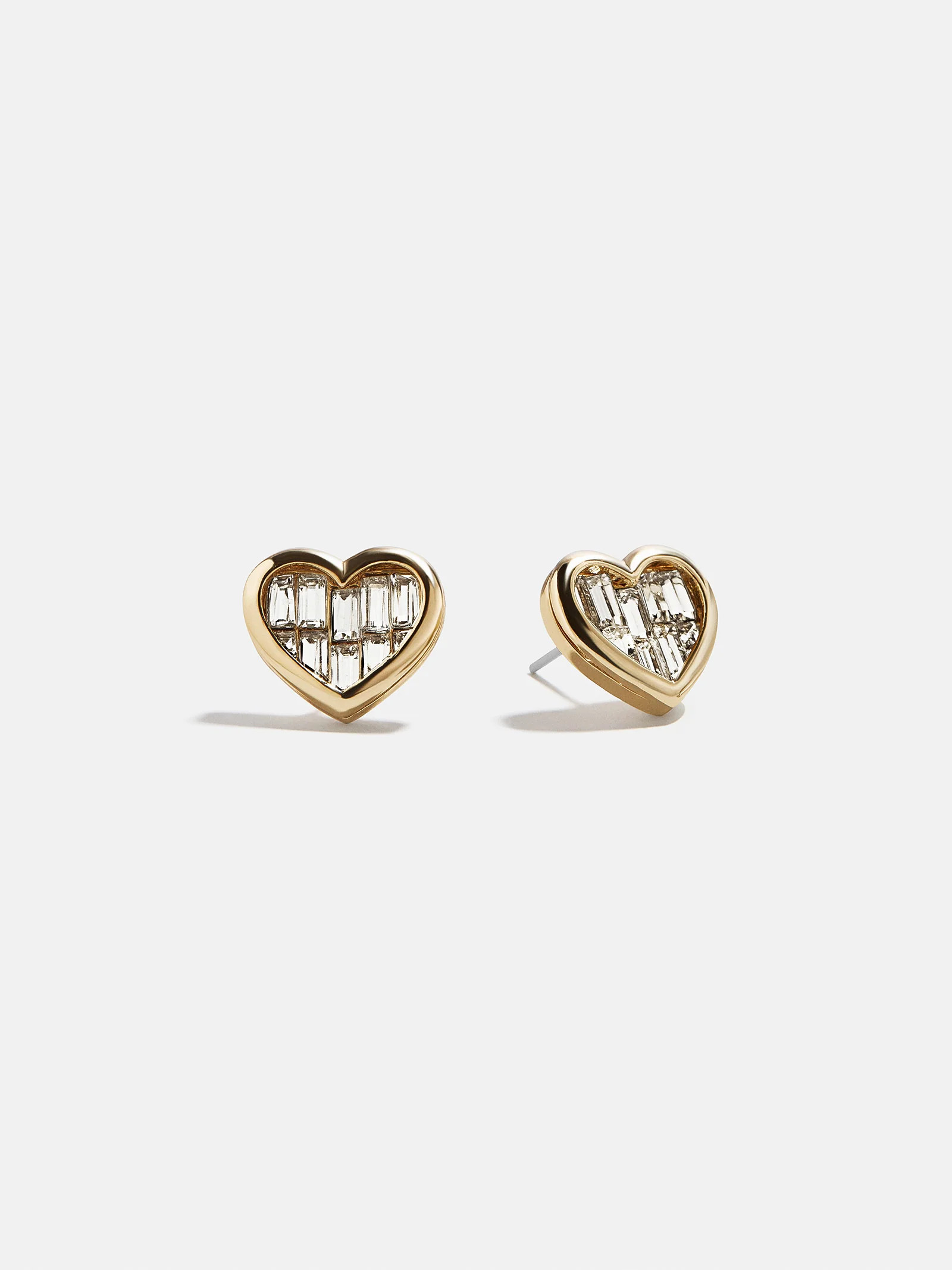 Sabrina Heart Stud Earrings - Gold/Pavé | BaubleBar