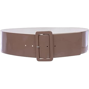 Ladies High Waist Patent Leather Wide Fashion Square Belt | Amazon (US)
