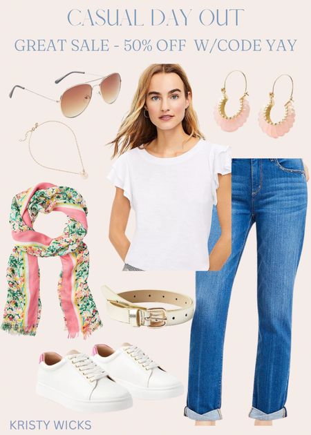 Great Loft sale today now 50% off with code YAY. All items included in the sale. 

How cute is this pink, spring inspired casual day outfit? Going out to lunch, running errands, picking up the kids so many opportunities to wear this adorable look! 💕💫



#LTKsalealert #LTKunder100 #LTKFind