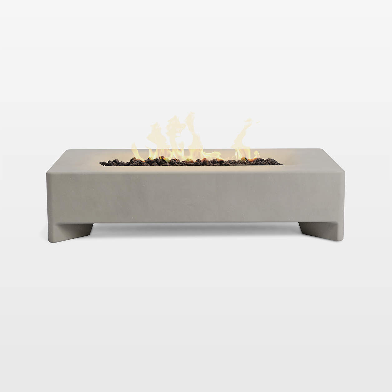 Neighbor Rook Rectangle Stone Liquid Propane Table + Reviews | Crate & Barrel | Crate & Barrel