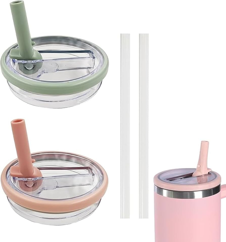 2 Pack 40 oz Tumbler Flip Straw Lid Compatible with Cup 40oz Tumbler Tumbler Cover Compatible wit... | Amazon (US)