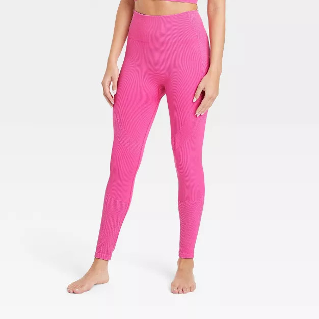 Women's High-Rise Ribbed Seamless 7/8 Leggings - JoyLab™ | Target