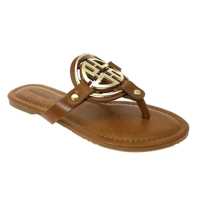Pierre Dumas Women's Thong Sandal Limit-24 With Gold Medallion 7 M US | Walmart (US)