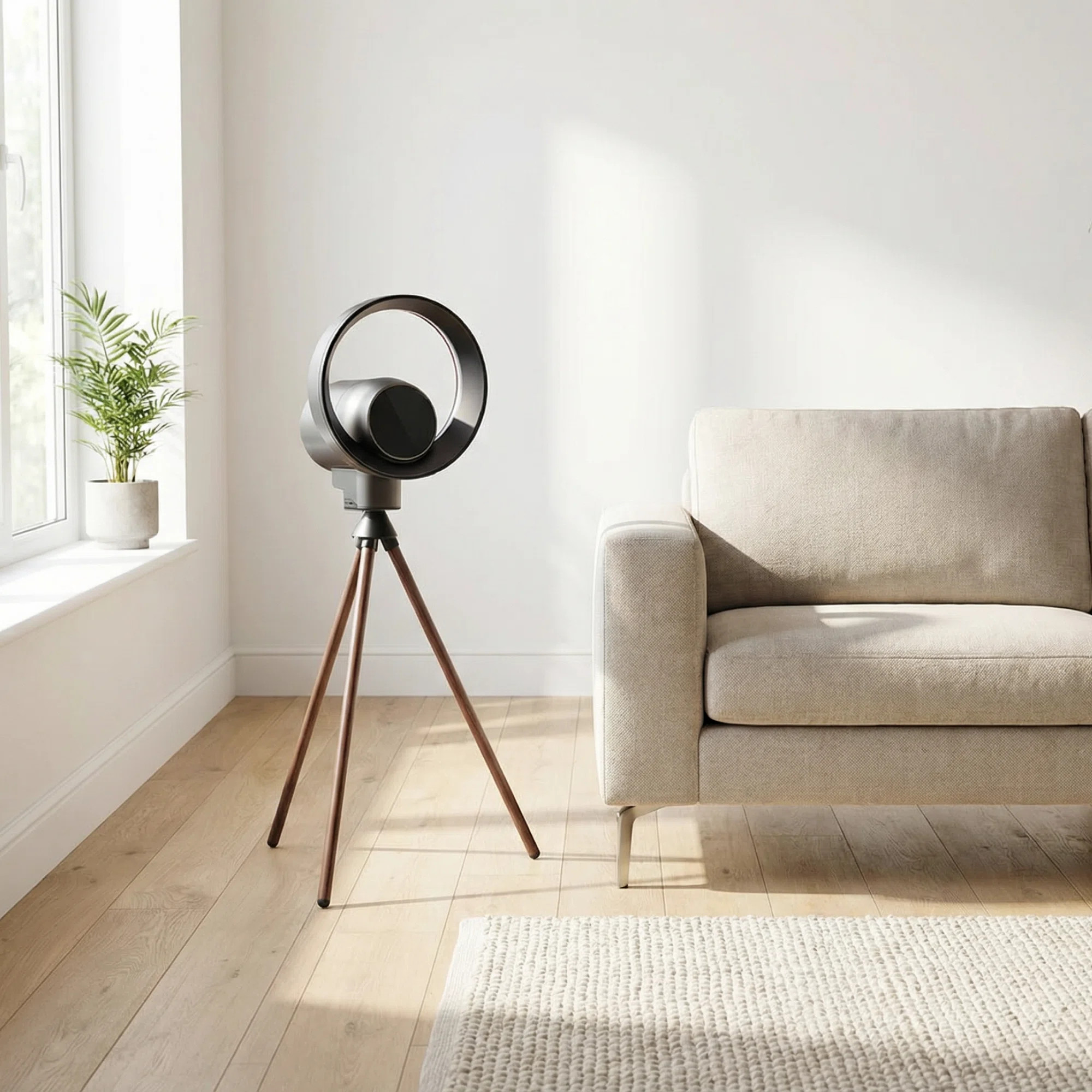 Mercer41 PureAir Portable Bladeless Fan with Air Purifier \u2013 True HEPA Air Purifier, Tripod X... | Wayfair North America