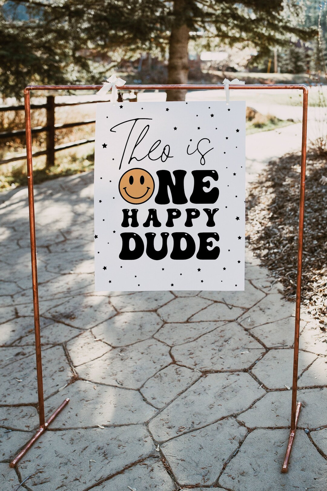 Smiley Face Birthday Welcome Sign Template | One Happy Dude Boy First Birthday Party Smile Welcom... | Etsy (US)