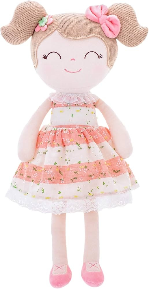 Gloveleya Baby Doll Baby Girl Gifts Cloth Dolls Kids Plush Toys 16'' Pink with Gift Box | Amazon (US)