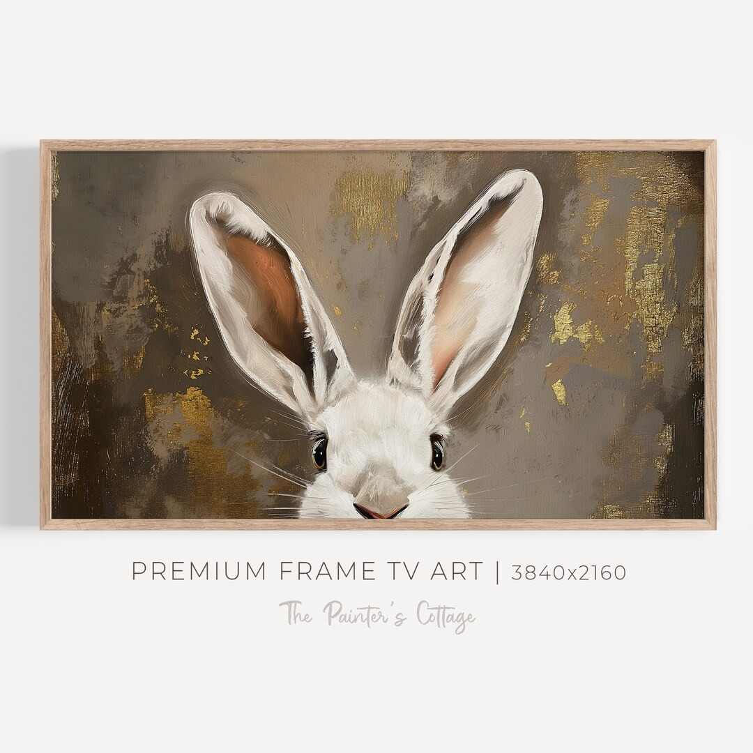 Frame TV Art Easter Bunny Ears, Rabbit TV Art, Bunny Painting, Spring TV Art, Dark Easter Frame T... | Etsy (US)