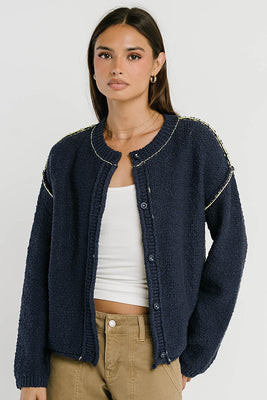 Mindi Contrast Sweater in Navy | Böhme US