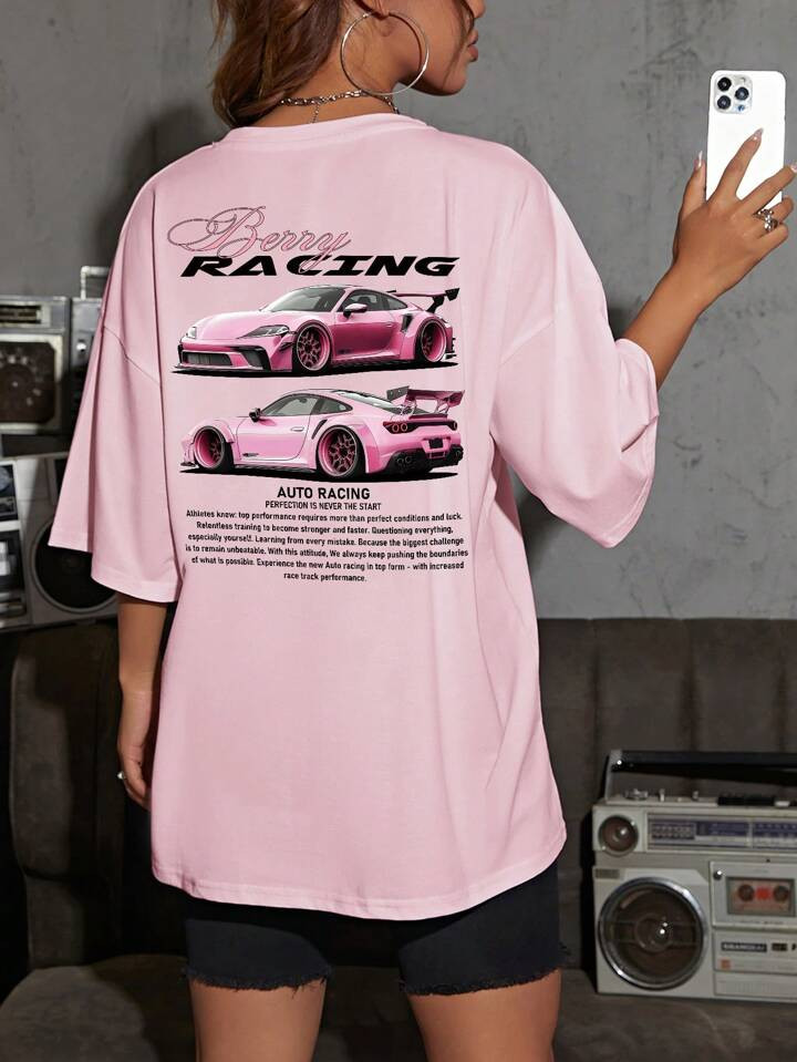 INAWLU Summer Casual Car Graphoc Printwd Short Sleeve T Shirt Loose Fit Too | SHEIN