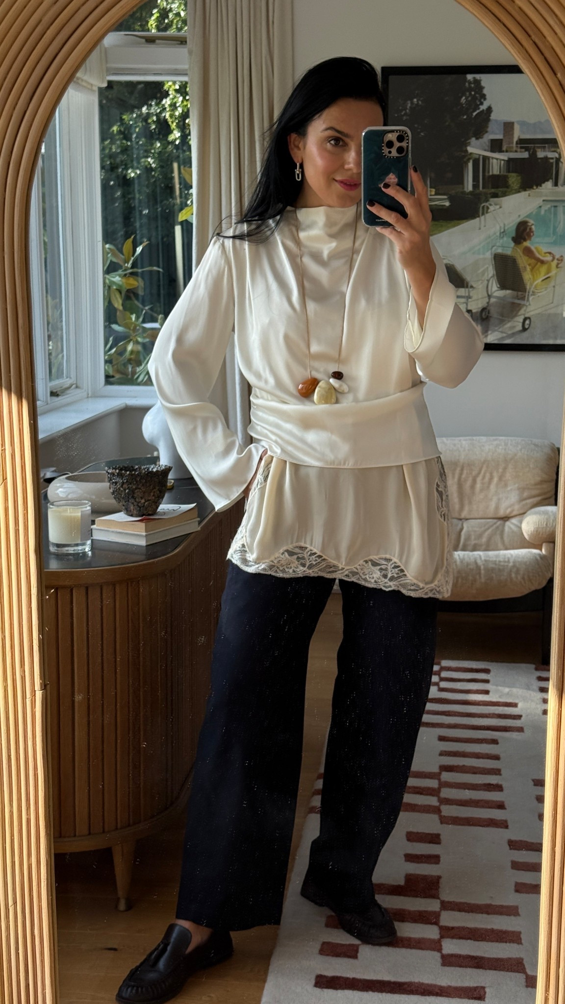 Uniqlo navy barrel leg trousers styled for date night/ girls drinks

#LTKuk #LTKdatenight #LTKautumn