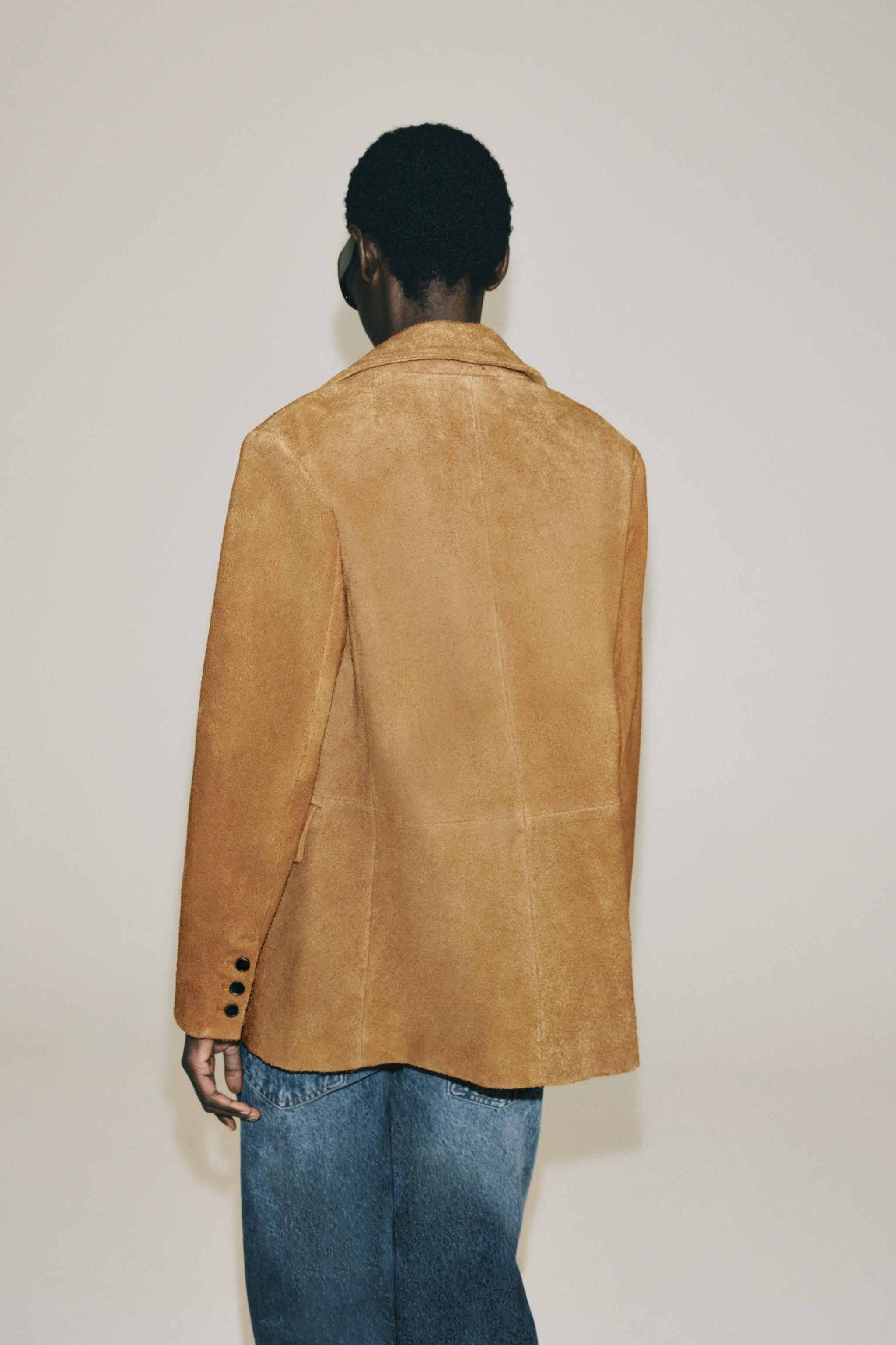 ZW COLLECTION 100% SUEDE LEATHER OVERSIZED JACKET | Zara US