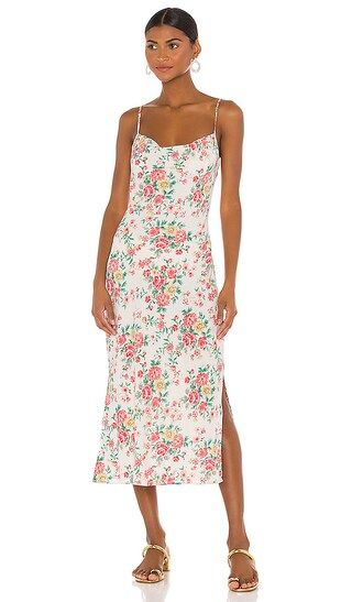 1. STATE Porcelain Floral Midi Slip Dress in Pink. - size XL (also in L, M, S, XS) | Revolve Clothing (Global)
