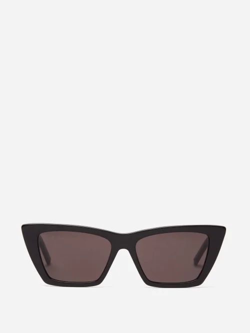 Saint Laurent - Mica Cat-eye Acetate Sunglasses - Womens - Black | Matches (US)