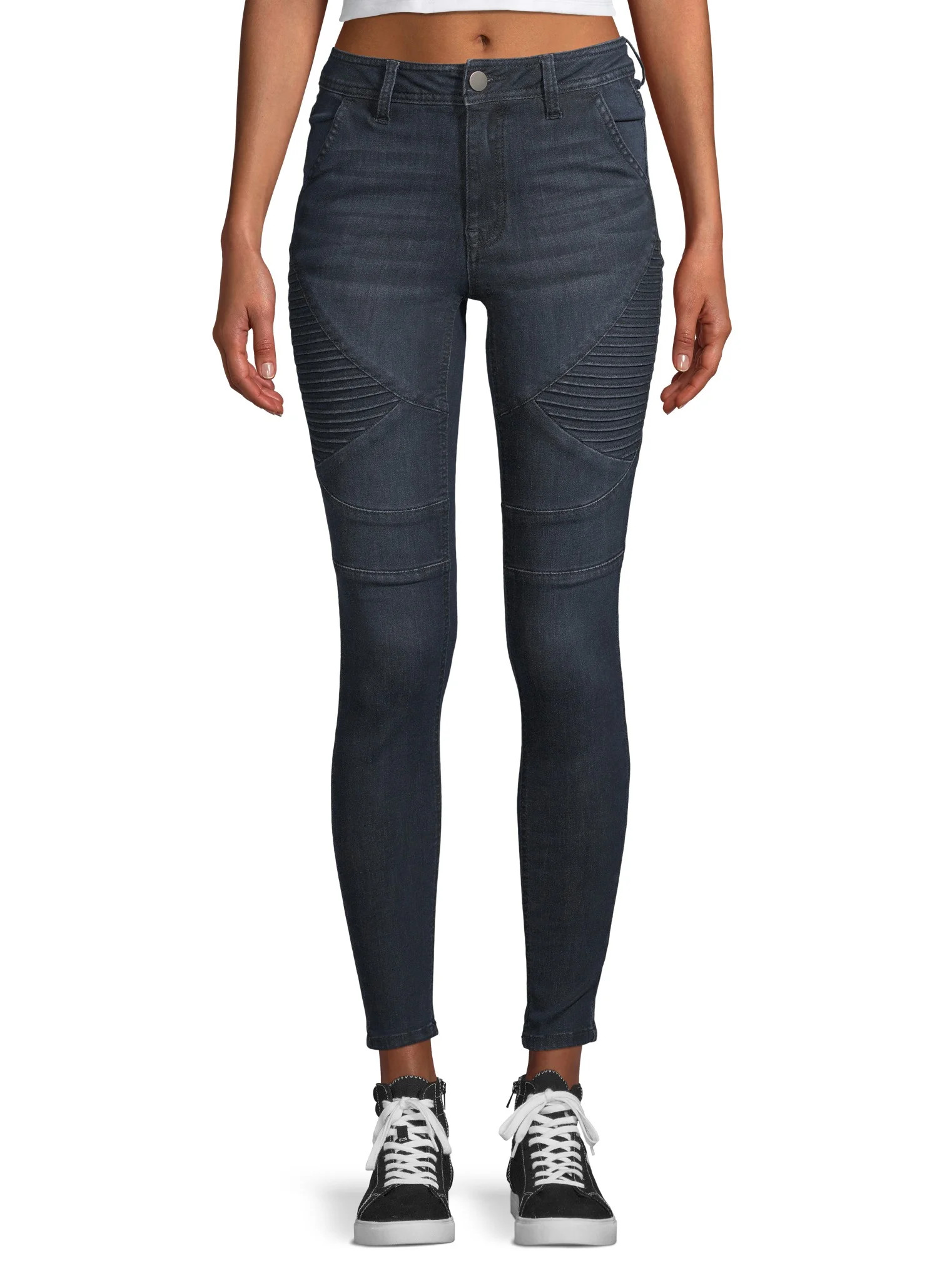 No Boundaries Juniors' High Rise Skinny Moto Jean | Walmart (US)