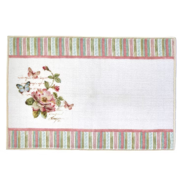 Lakeside Rose Garden Floral Themed Bathroom Rug - Restroom Floor Accent | Target