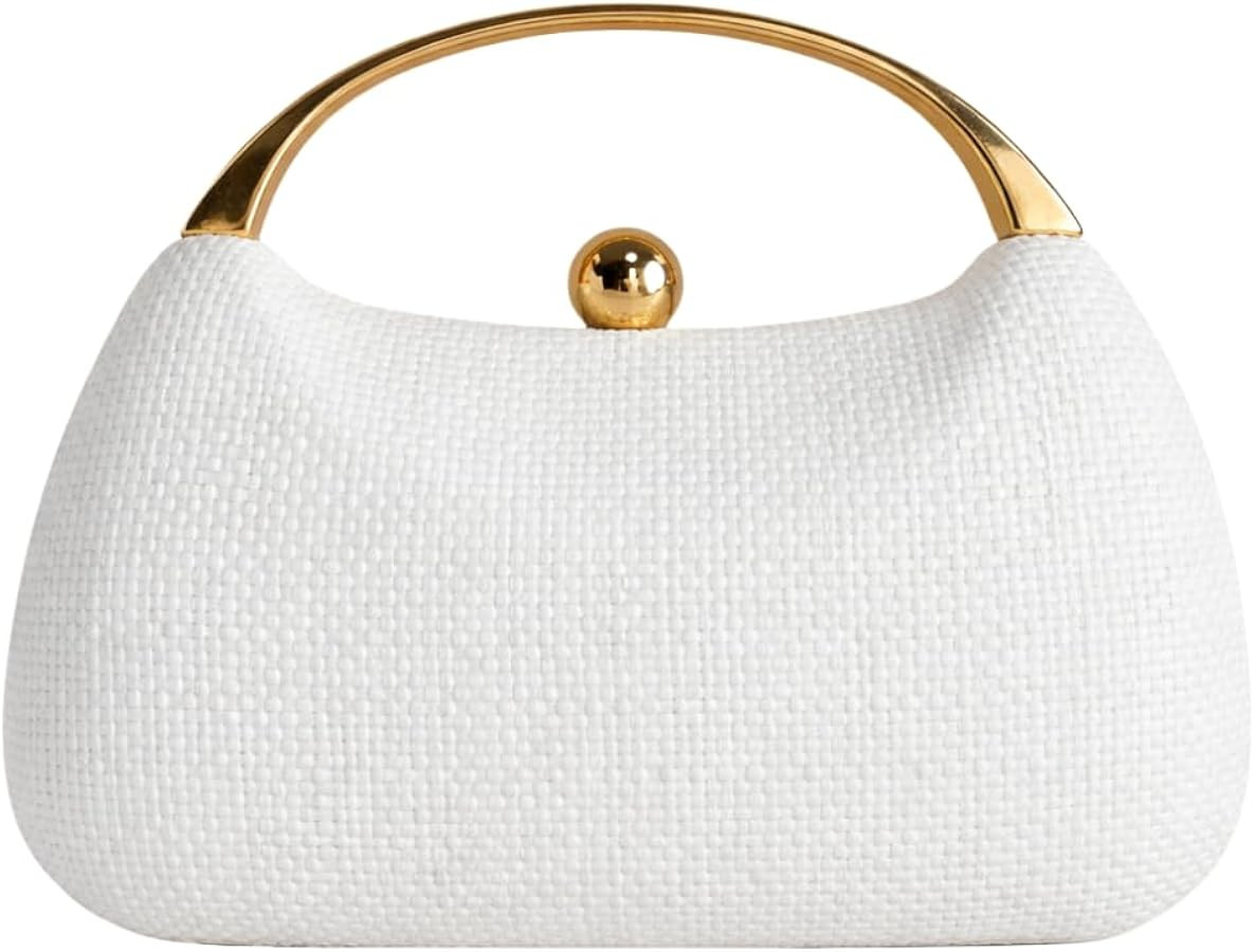 UMREN Straw Clutch Handbags Women Beach Crossbody Hand-woven Summer Purse Wallet Top handle Eveni... | Amazon (US)