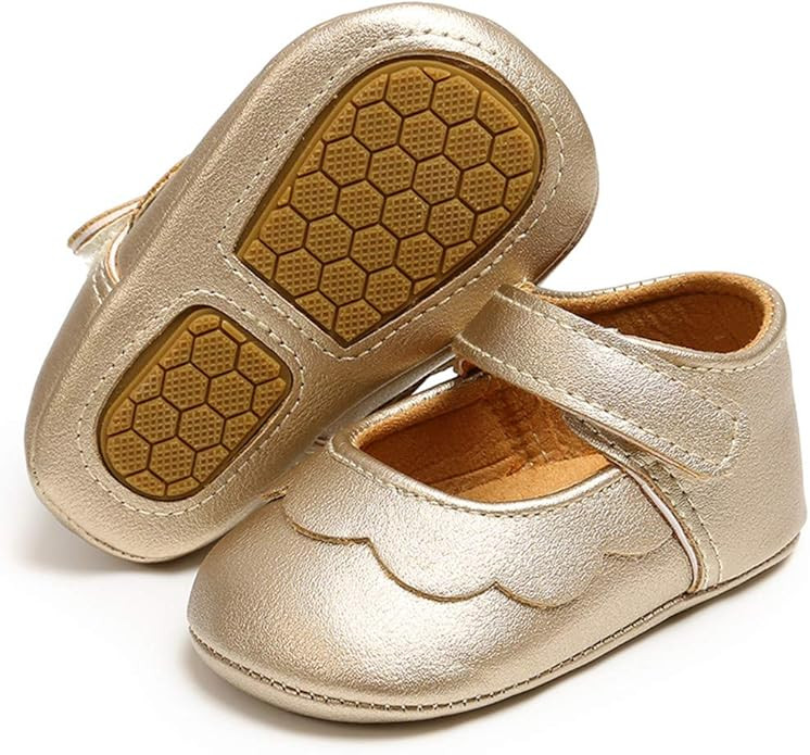LAFEGEN Baby Girls Mary Jane Flats with Bownot Non Slip Soft Sole PU Leather Newborn Infant Toddl... | Amazon (US)