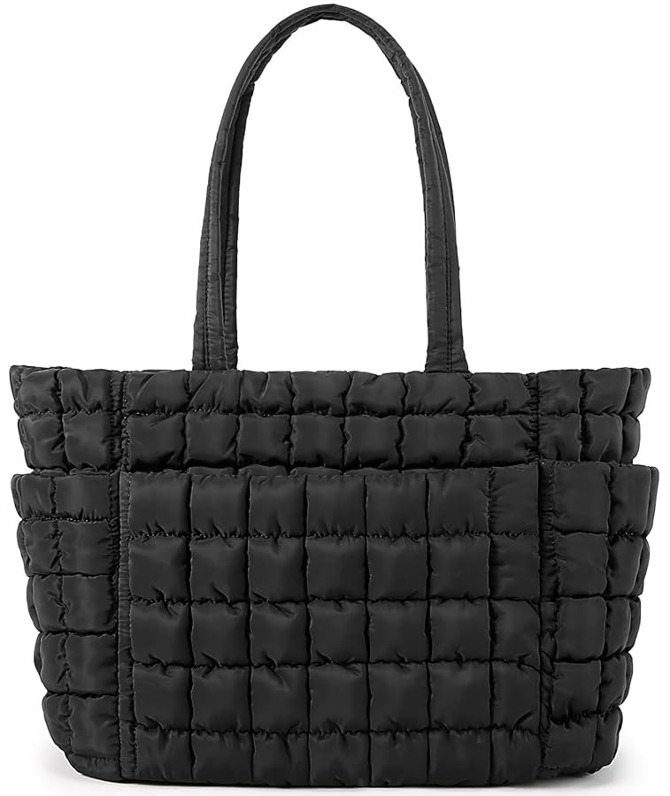 Queenoris Puffer Tote Bag for Women, Soft Quilted Shoulder Handbag Large Lightweight Satchel Purs... | Amazon (US)