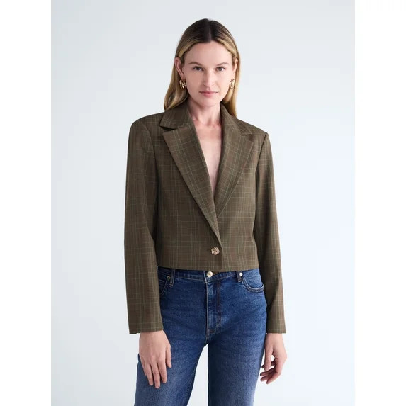Scoop Women's and Women's Plus Ribbed Back Blazer, Sizes XS-4X | Walmart (US)