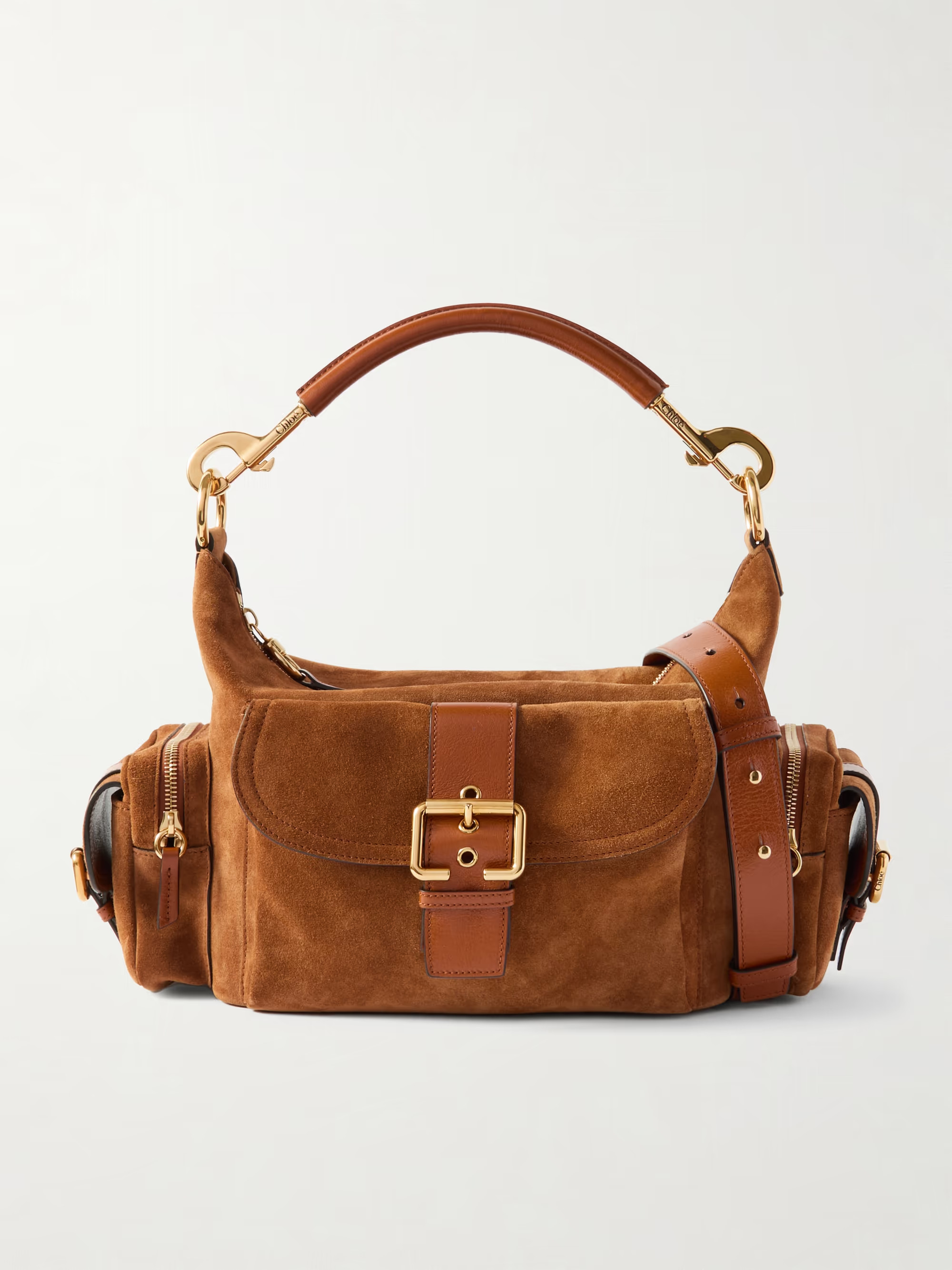 Camera leather-trimmed suede shoulder bag | NET-A-PORTER APAC