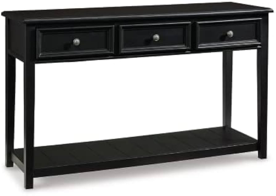 Signature Design by Ashley Beckincreek Modern Sofa Console Table with 3 Drawers, Black | Amazon (US)