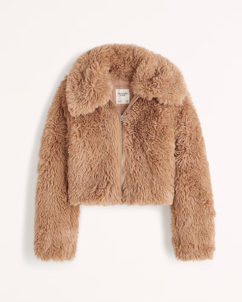 Women's Drama Collar Faux Fur Coat | Women's Coats & Jackets | Abercrombie.com | Abercrombie & Fitch (US)